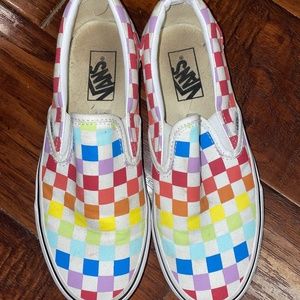 Rainbow Checkered Vans